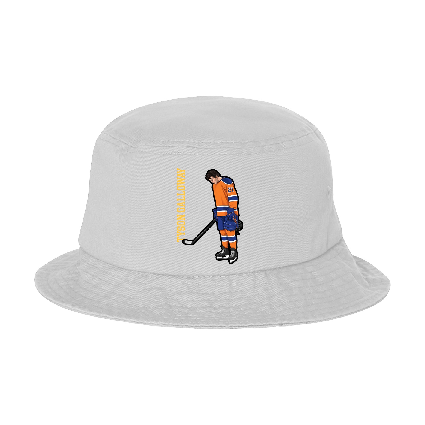 Bucket Cap — Name Vertical in White