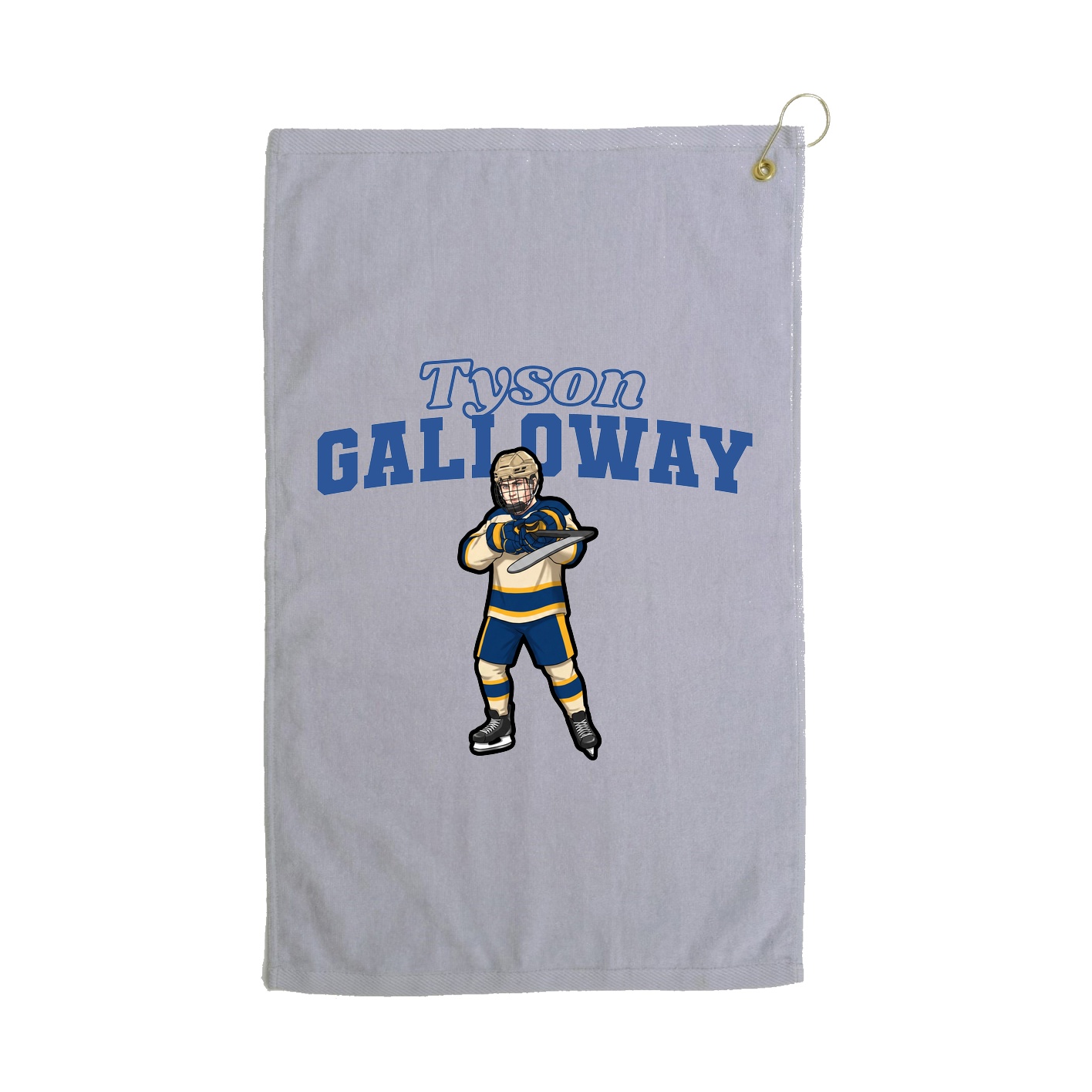 Golf Towel — Name Arch in Grey