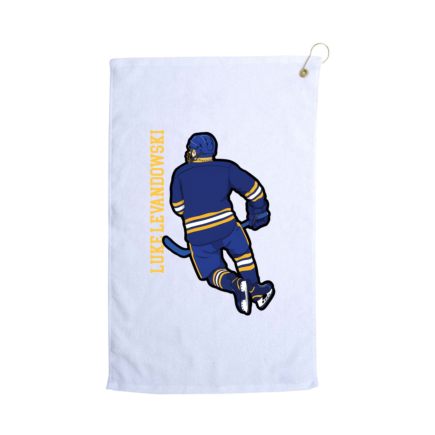 Golf Towel — Name Vertical in White