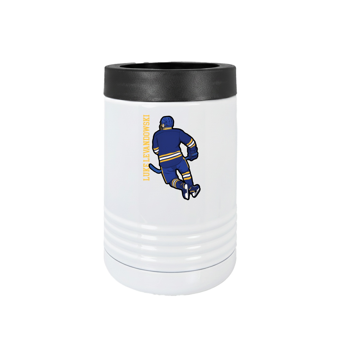 Beverage Holder — Name Vertical in White