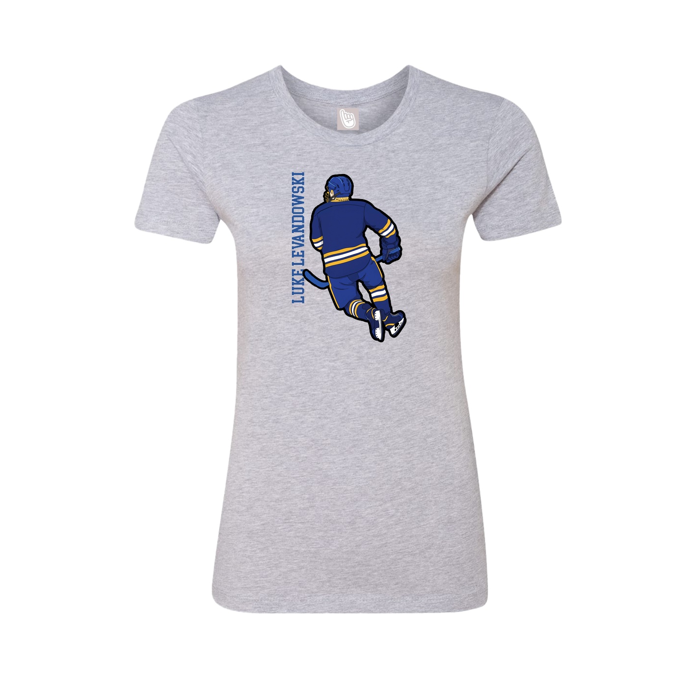 Fitted Women's Tee — Name Vertical in Grey