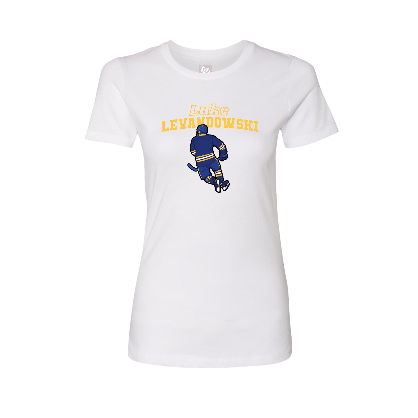 Fitted Women's Tee — Name Arch in White