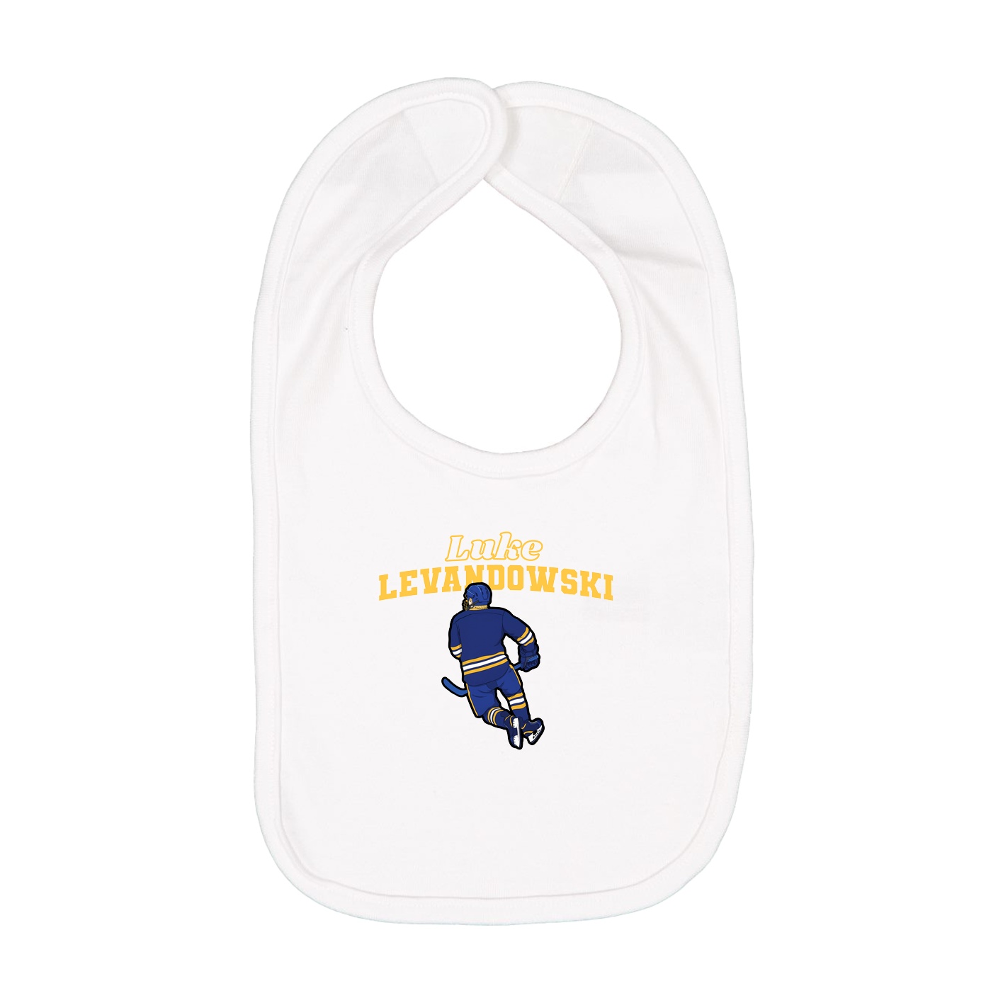Infant Bib — Name Arch in White