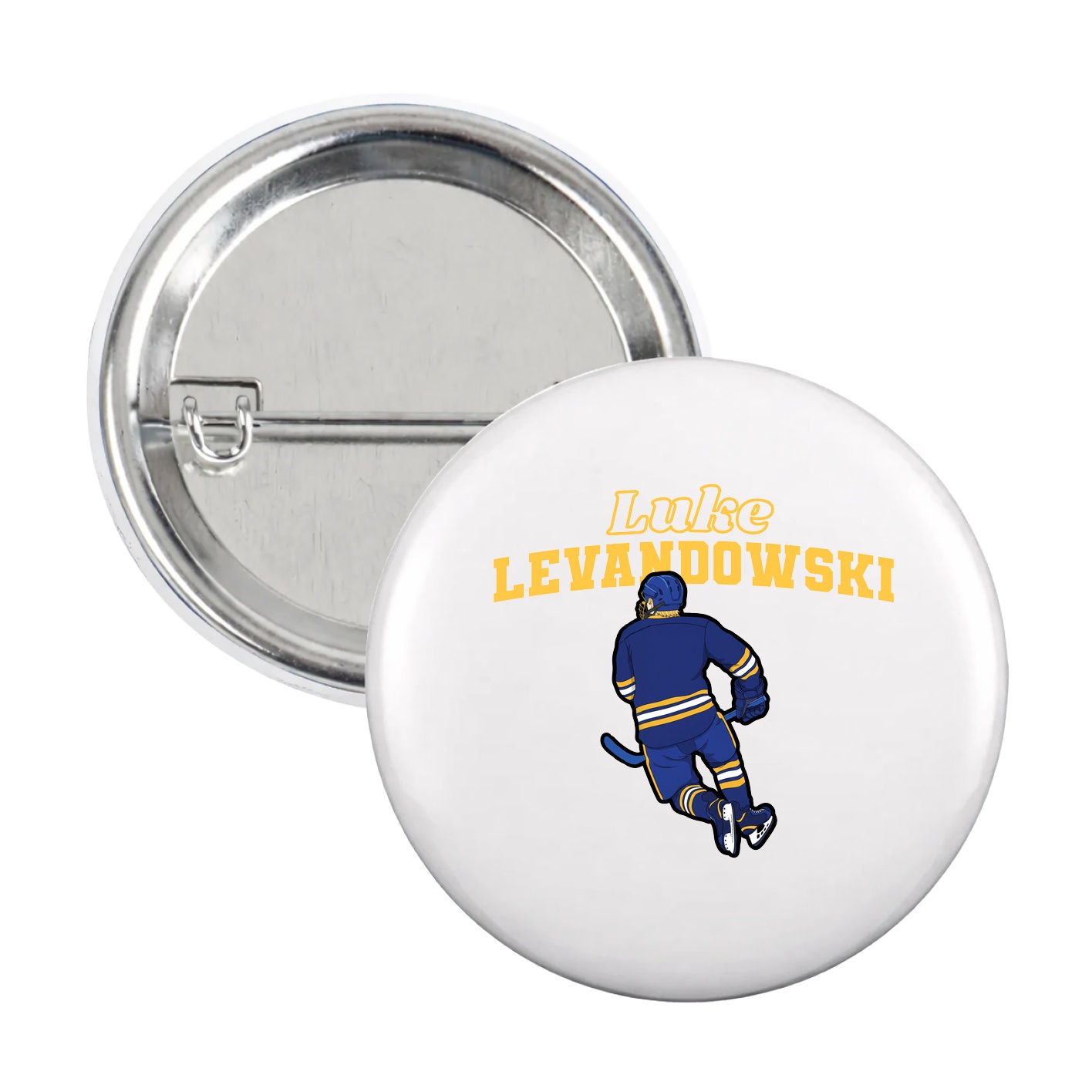 Game Day Button — Name Arch in White