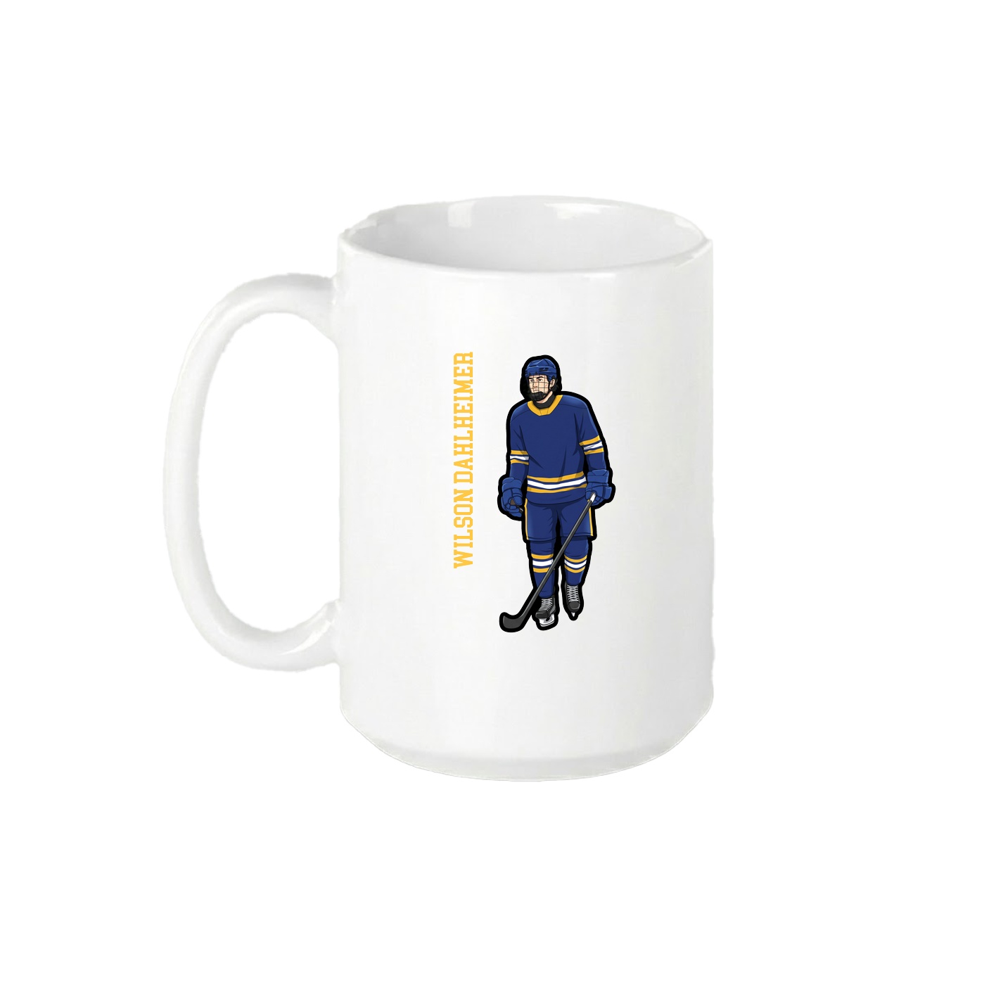 15oz Coffee Mug — Name Vertical in White