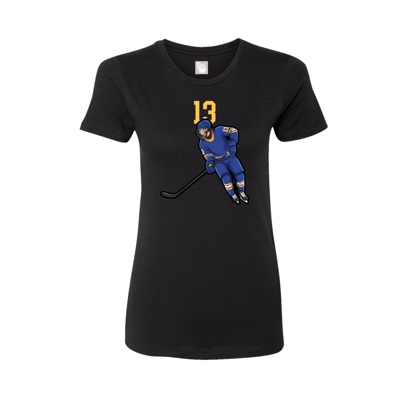 Fitted Women's Tee — Number Top in Black