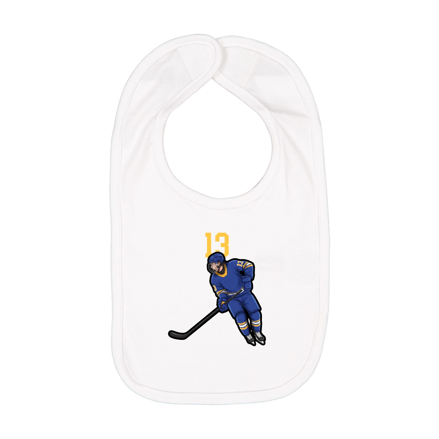 Infant Bib — Number Top in White
