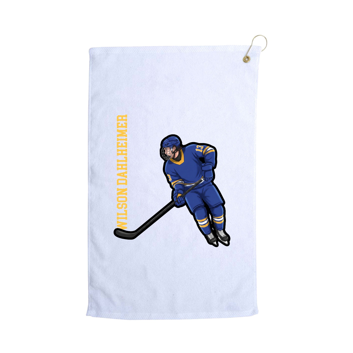 Golf Towel — Name Vertical in White