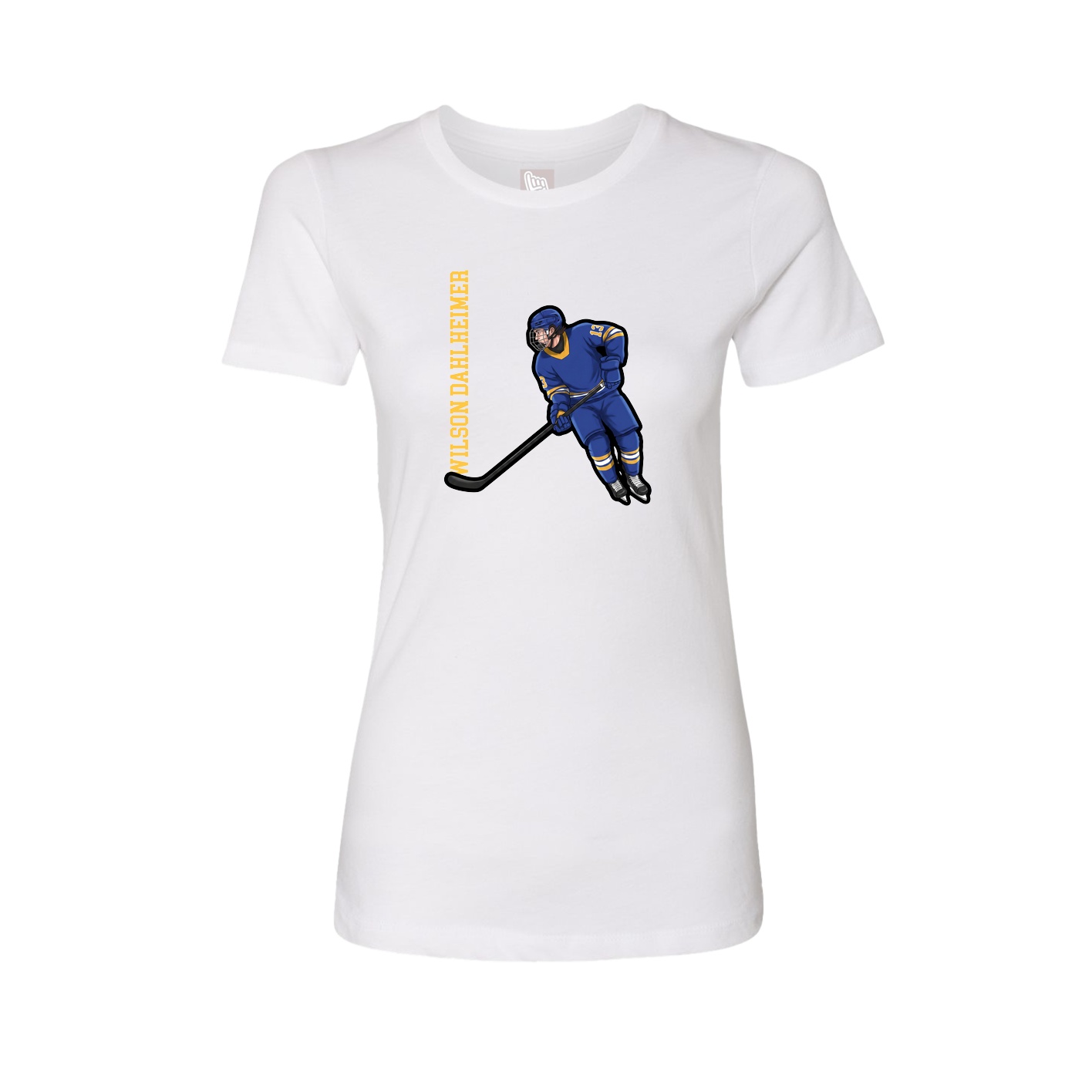 Fitted Women's Tee — Name Vertical in White