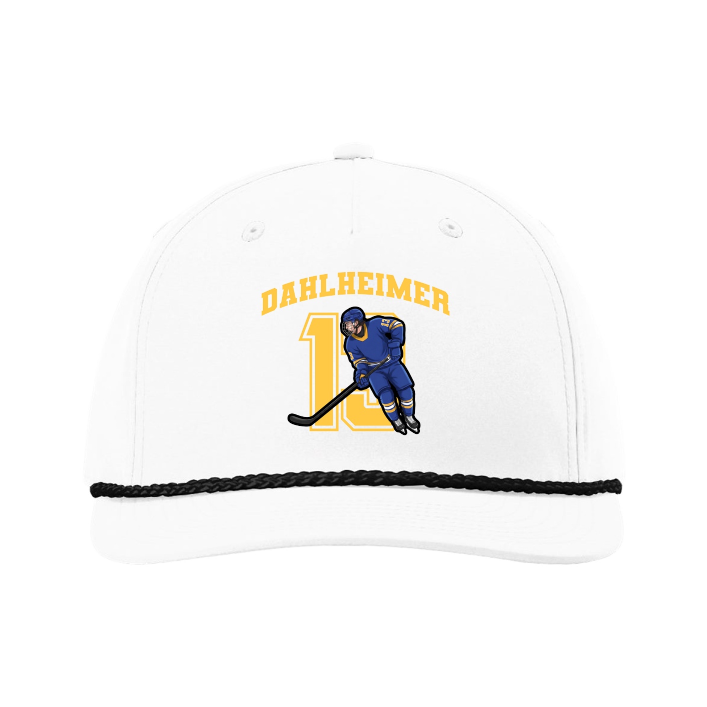 Five-Panel Classic Rope Cap — Number in White