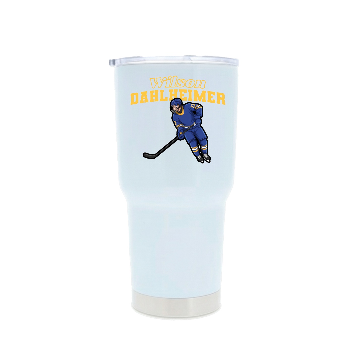 30oz Stainless Steel Tumbler — Name Arch in White