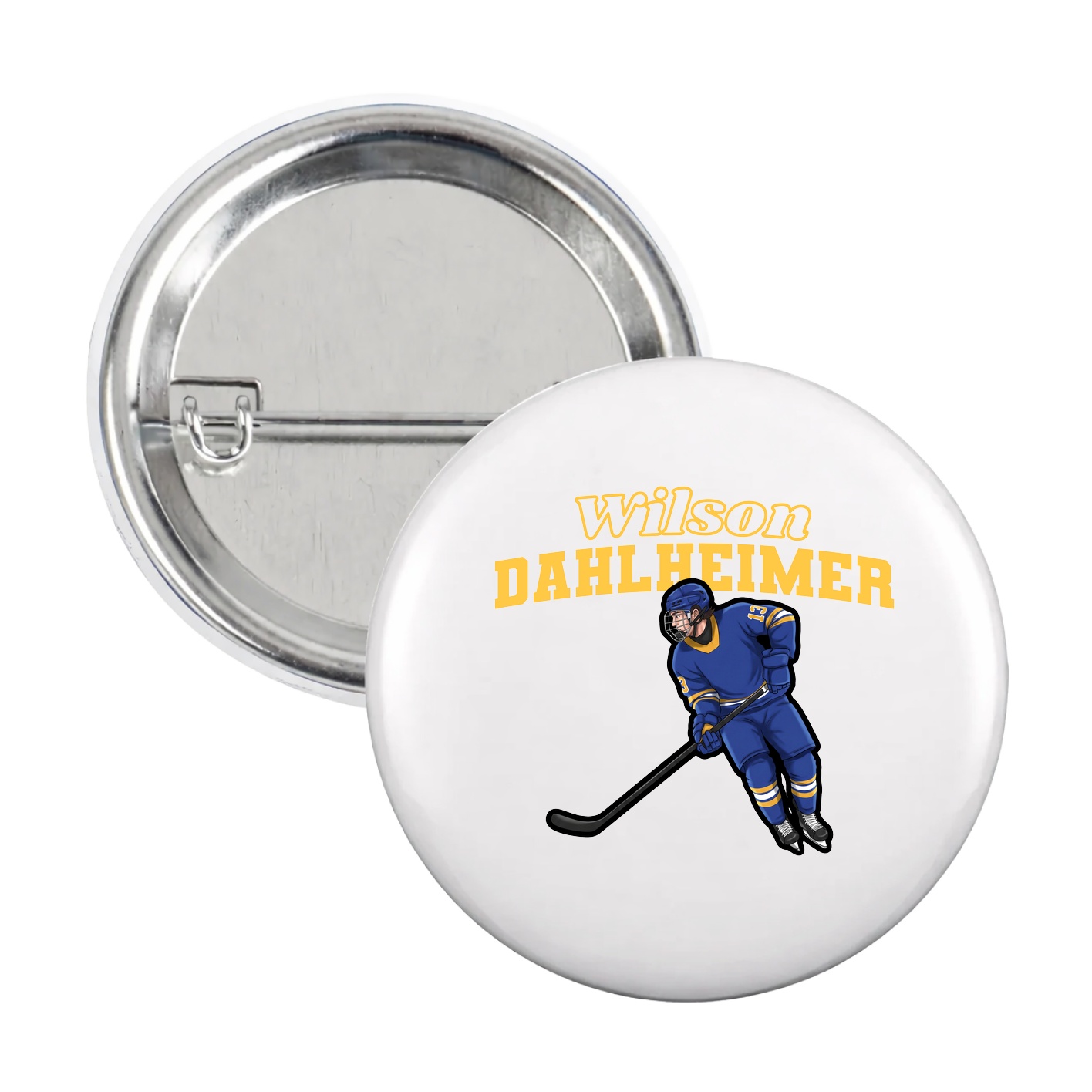 Game Day Button — Name Arch in White