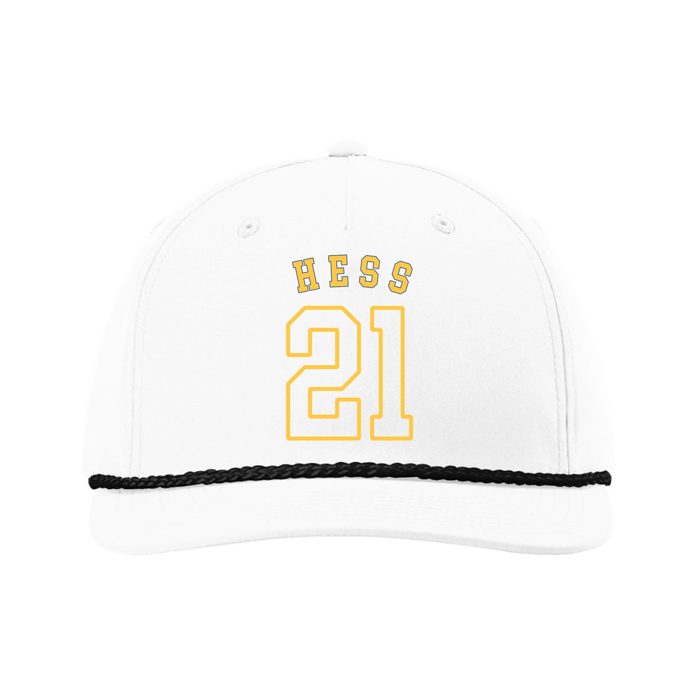 Five-Panel Classic Rope Cap — Shirsey Arch in White