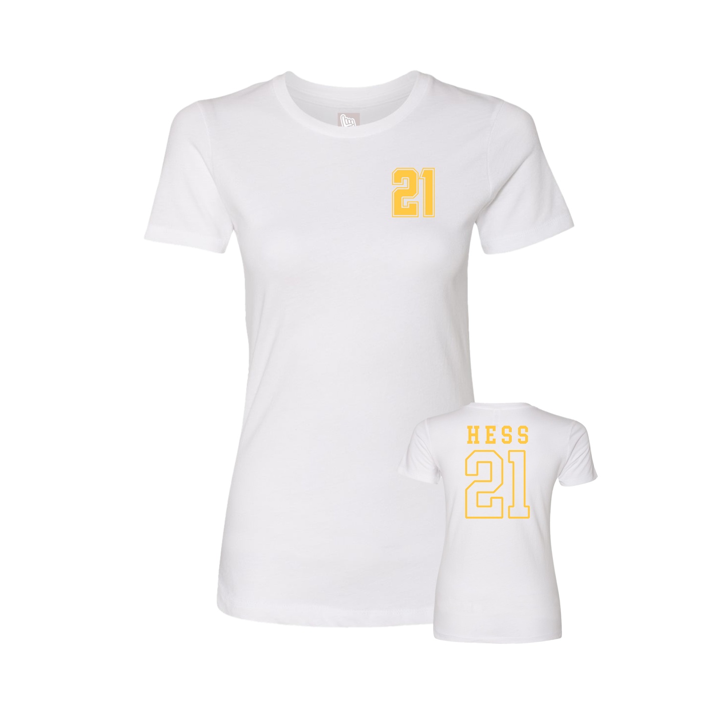 Fitted Women's Tee — Chest Back in White