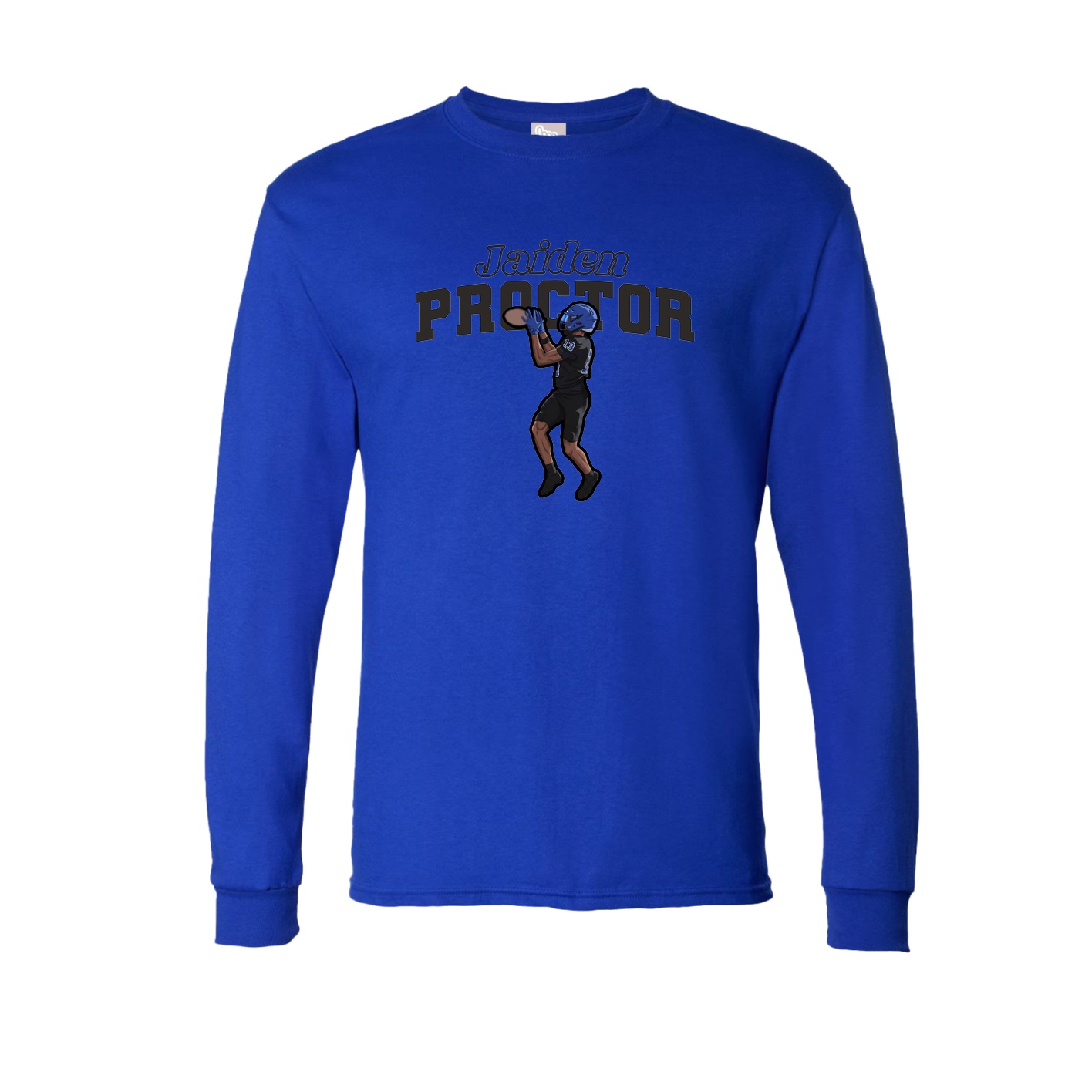Long Sleeve Tee — Name Arch in Royal