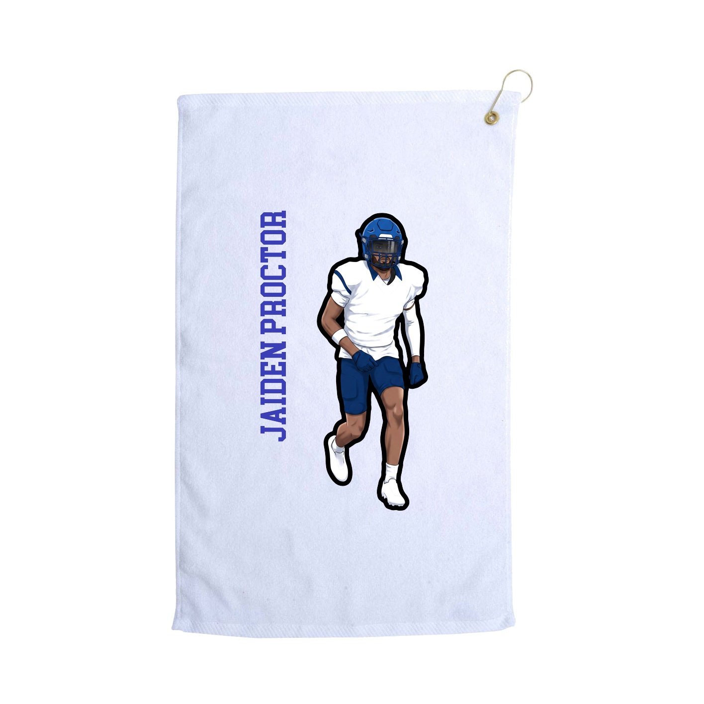 Golf Towel — Name Vertical in White