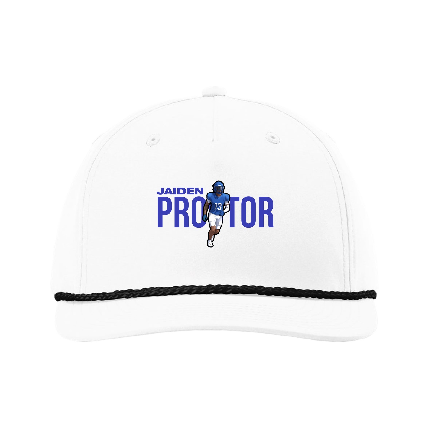 Five-Panel Classic Rope Cap — Player Name in White