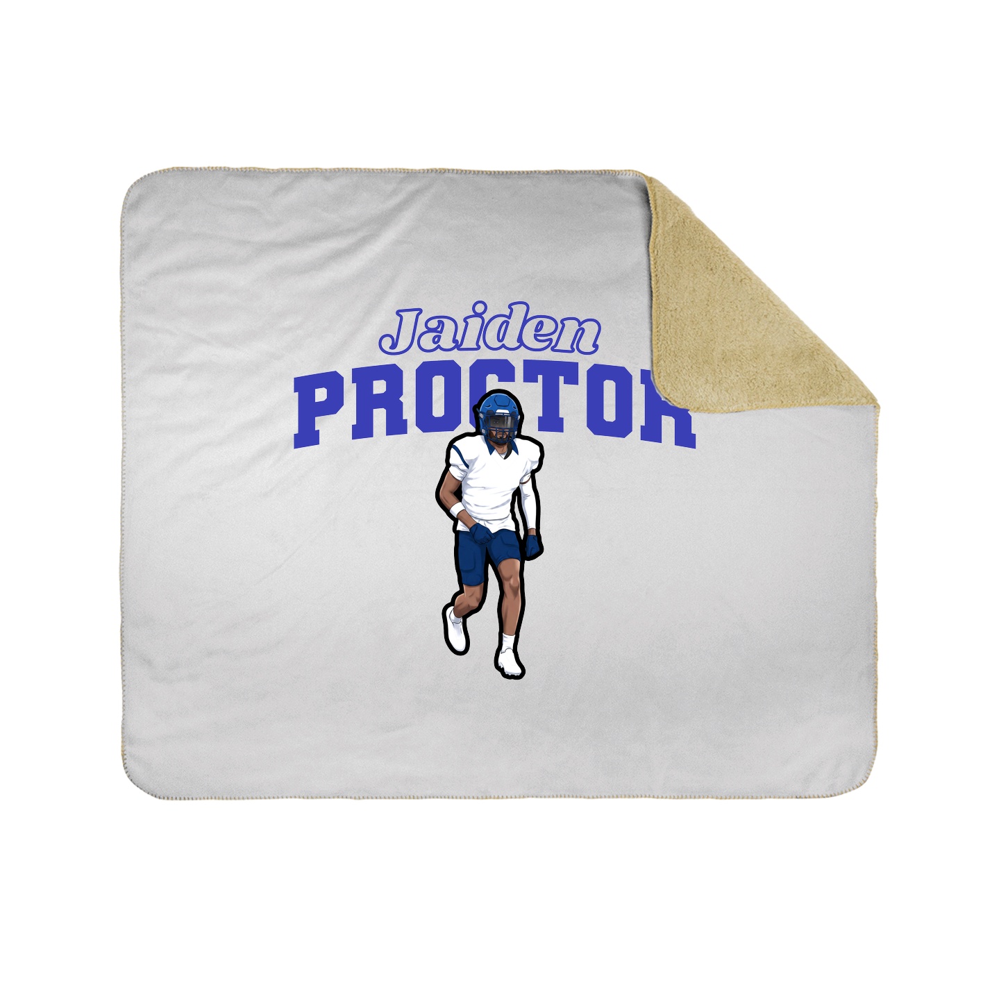 Throw Blanket — Name Arch in White