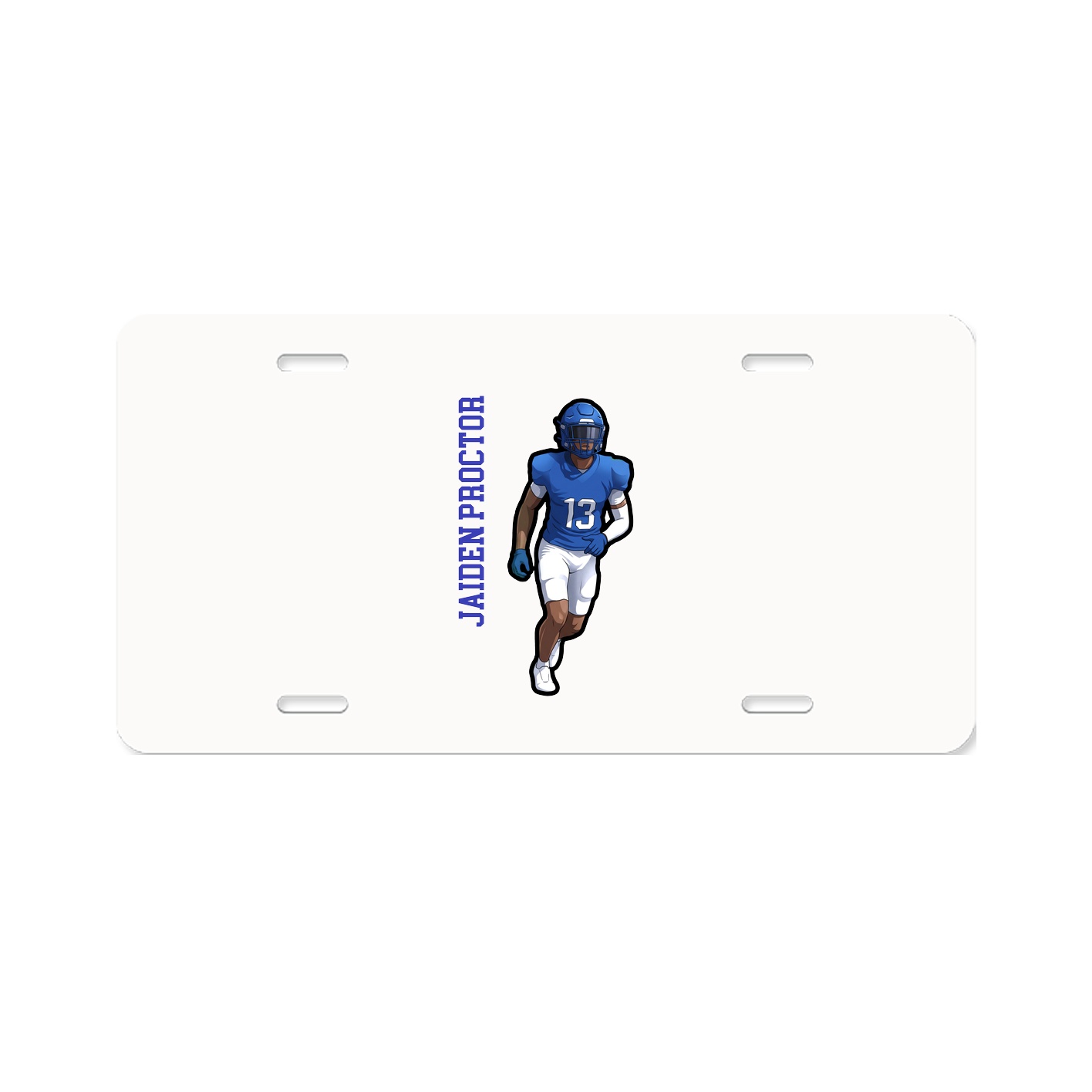 License Plate — Name Vertical in Classic