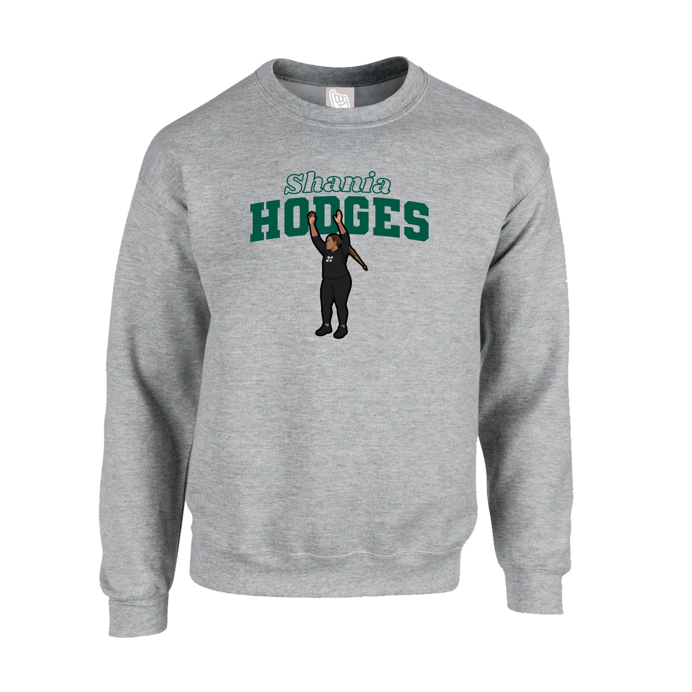 Fleece Crew — Name Arch in Grey