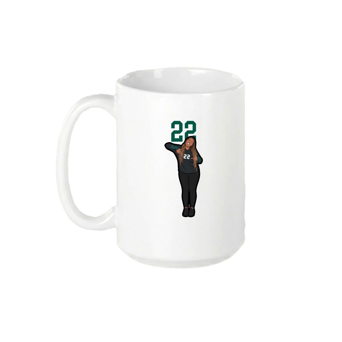 15oz Coffee Mug — Number Top in White