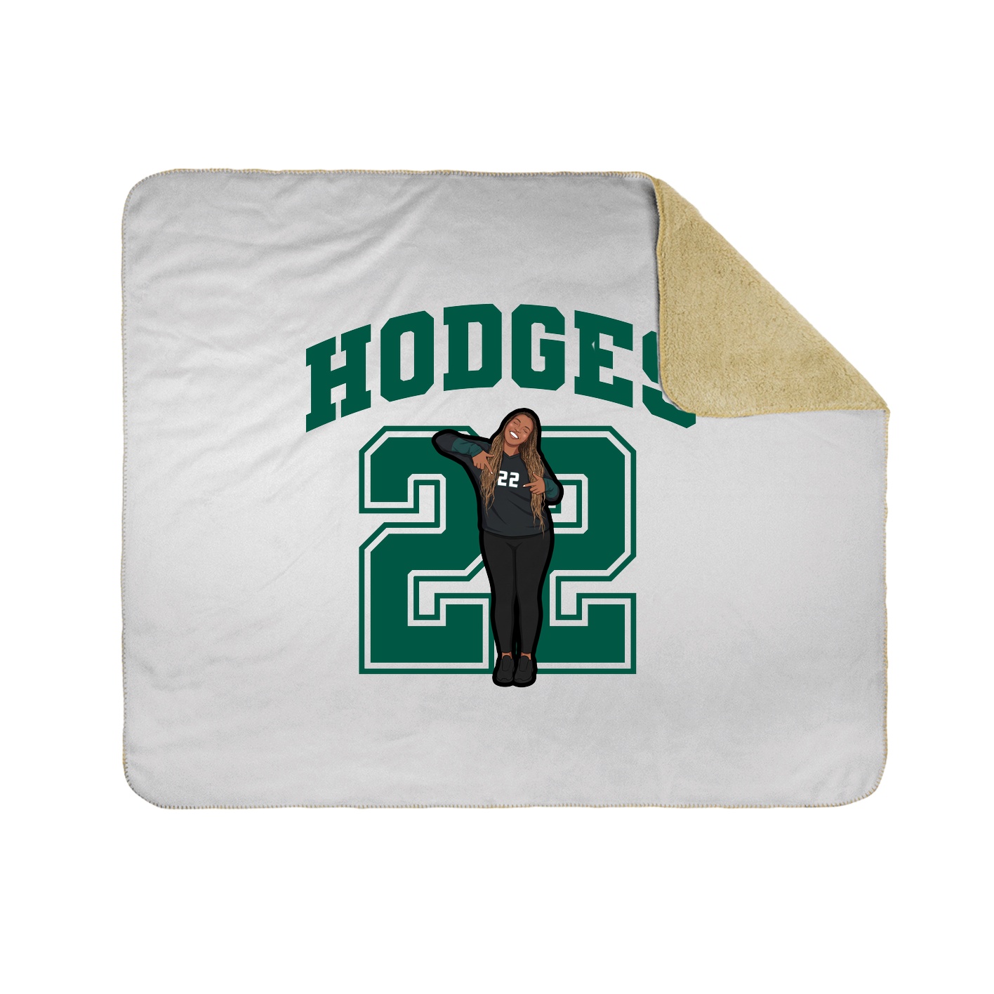 Throw Blanket — Number in White