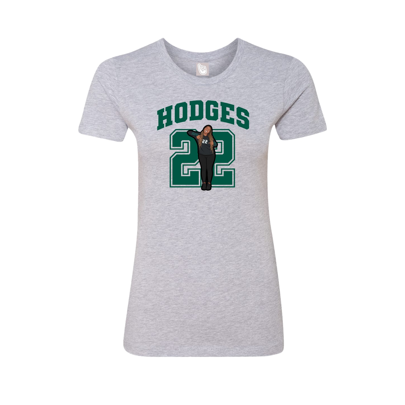 Fitted Women's Tee — Number in Grey