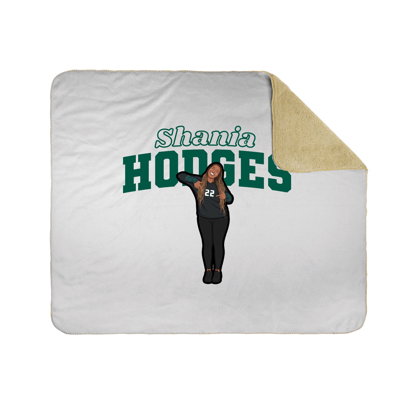 Throw Blanket — Name Arch in White