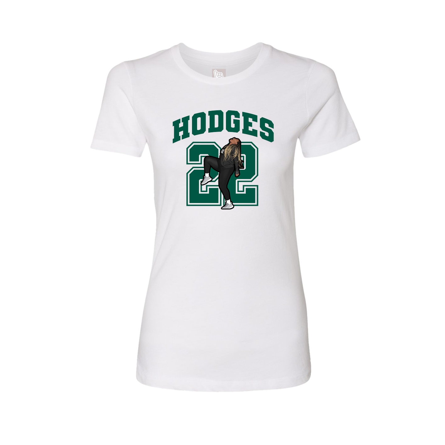 Fitted Women's Tee — Number in White
