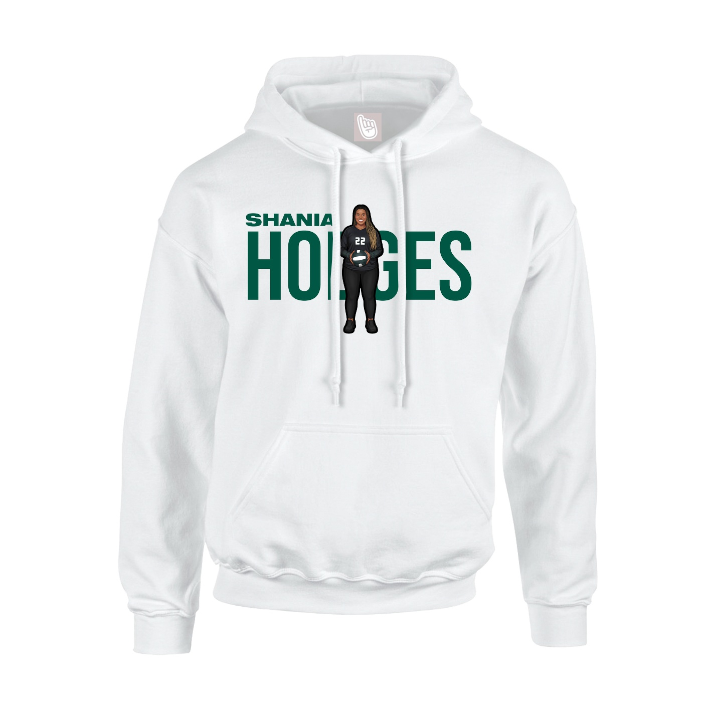 Youth Hoodie — Player Name in White