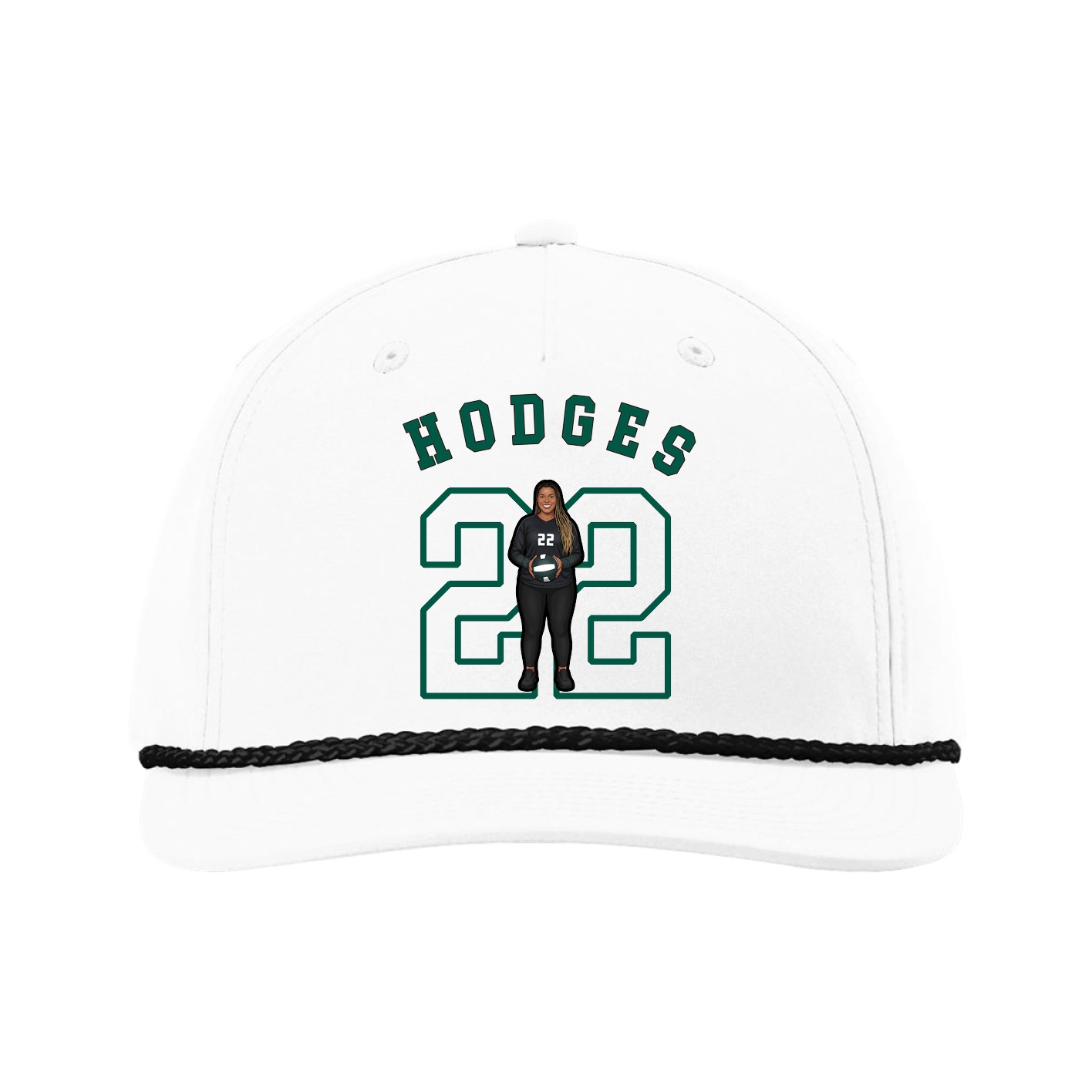 Five-Panel Classic Rope Cap — Shirsey Arch in White