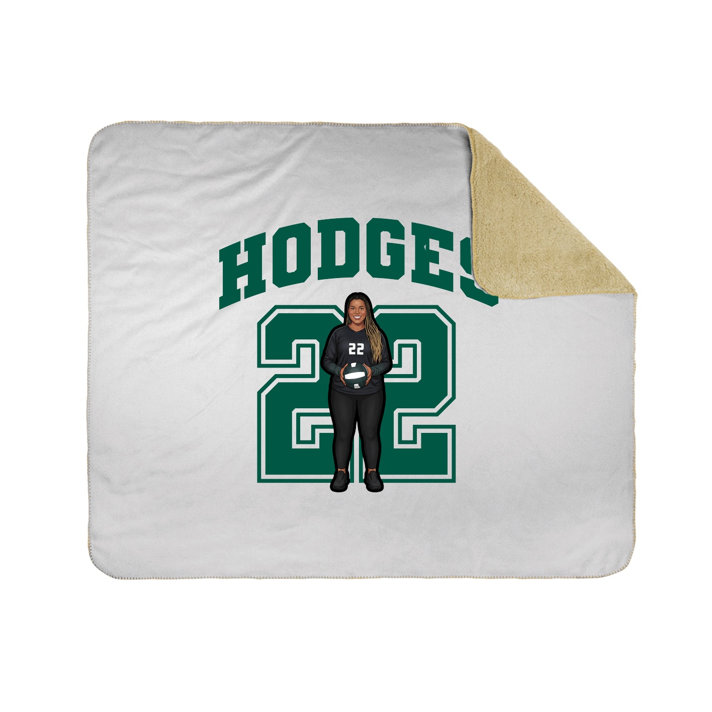 Throw Blanket — Number in White