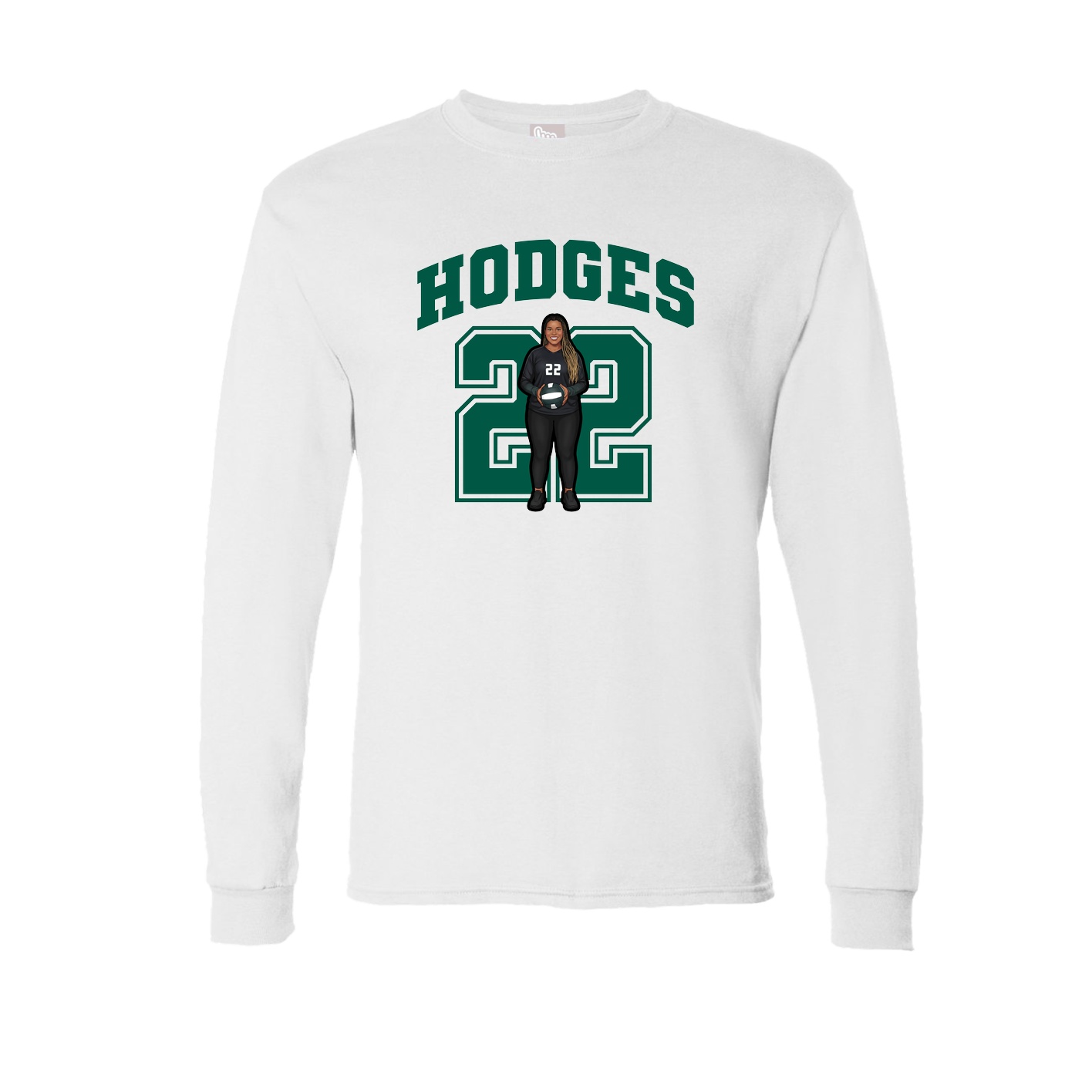 Long Sleeve Tee — Number in White