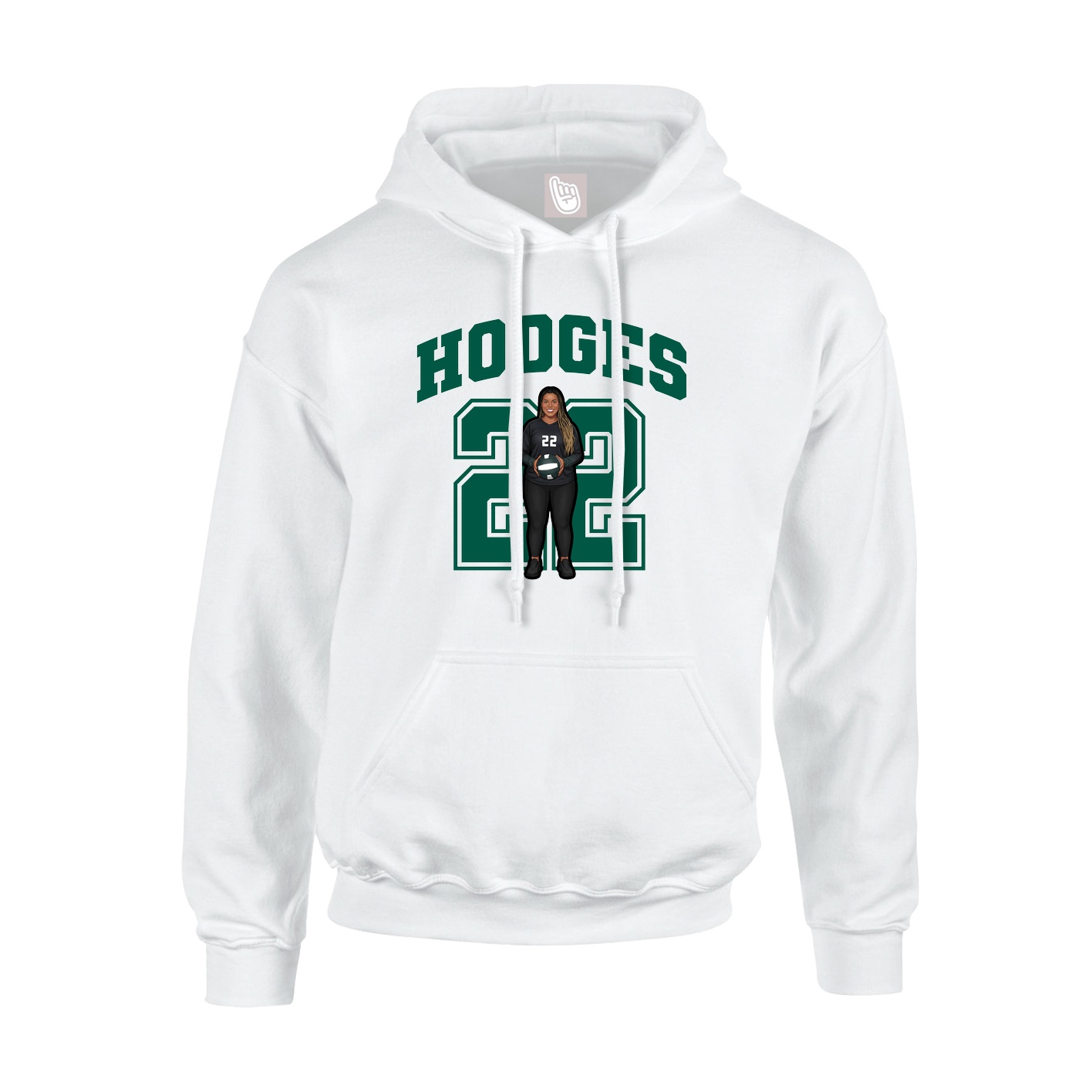 Hoodie — Number in White