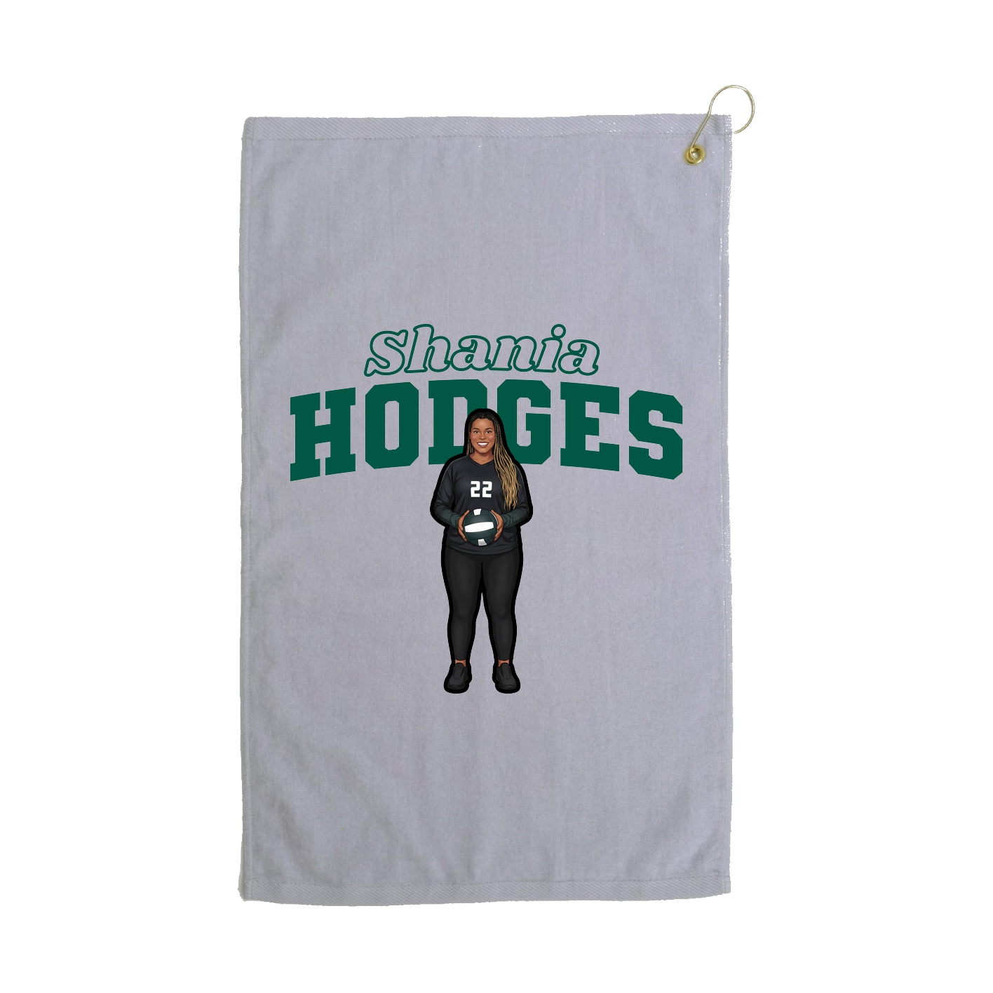 Golf Towel — Name Arch in Grey