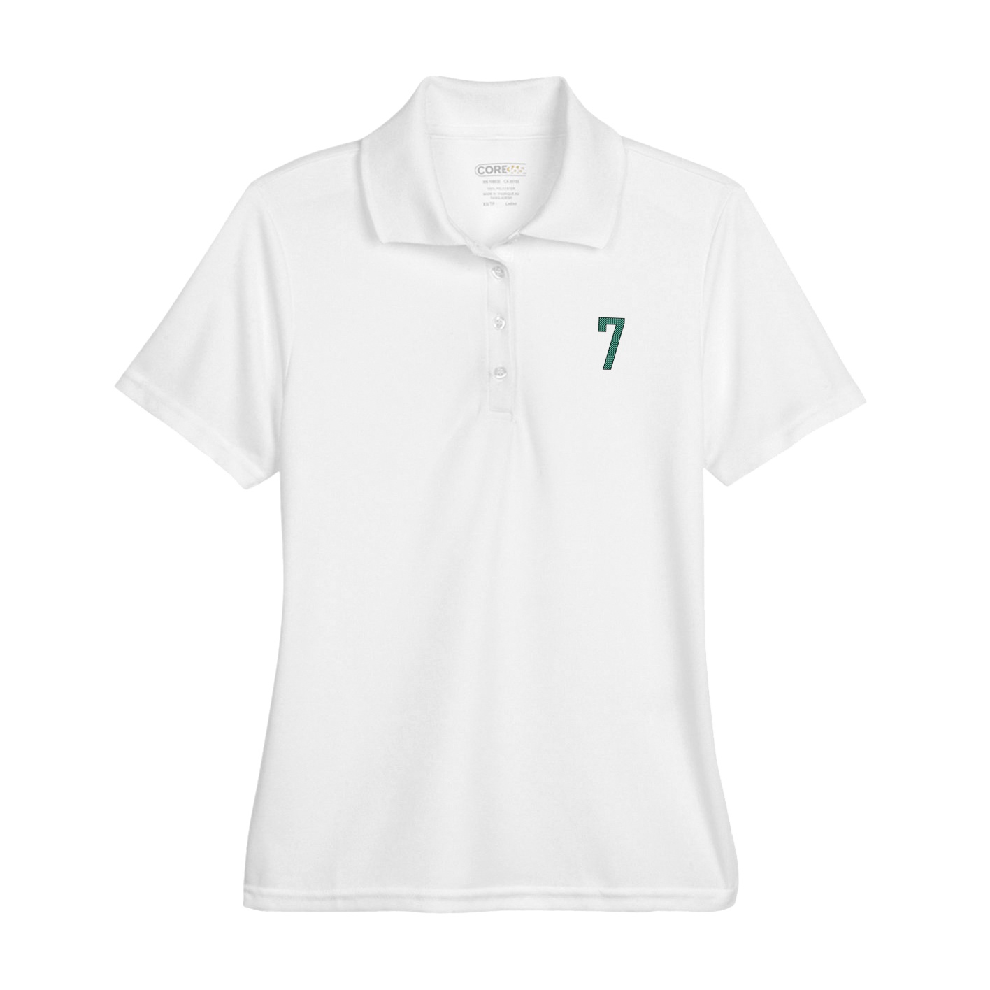 Womens Performance Polo — Front Shirsy in White