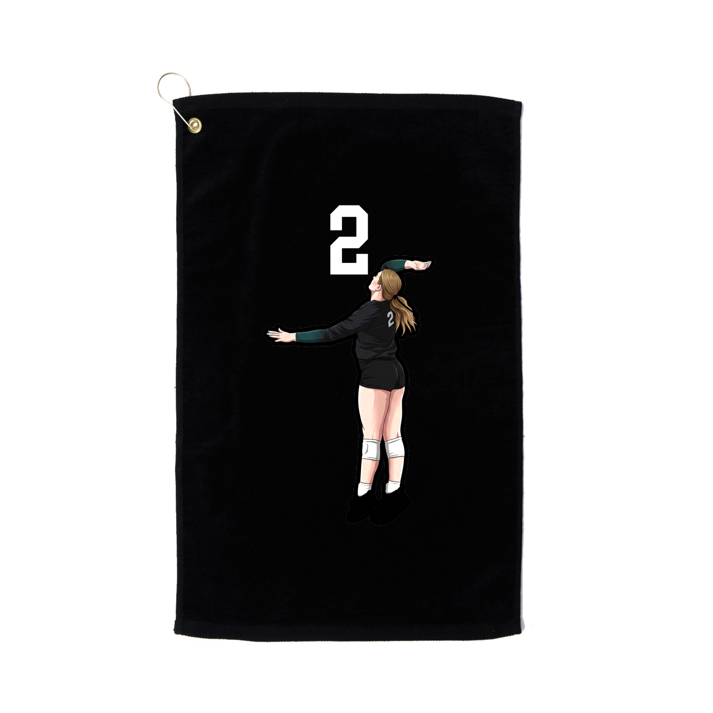 Golf Towel — Number Top in Black