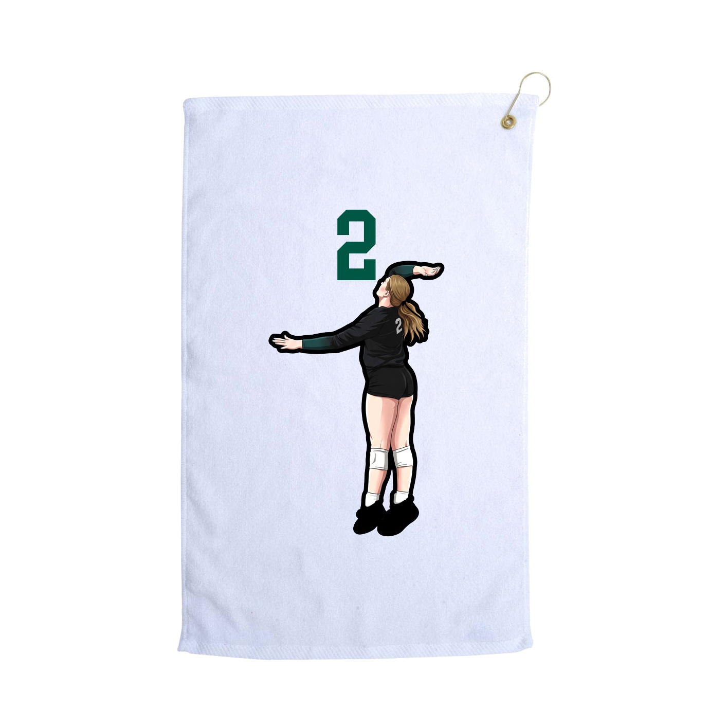 Golf Towel — Number Top in White