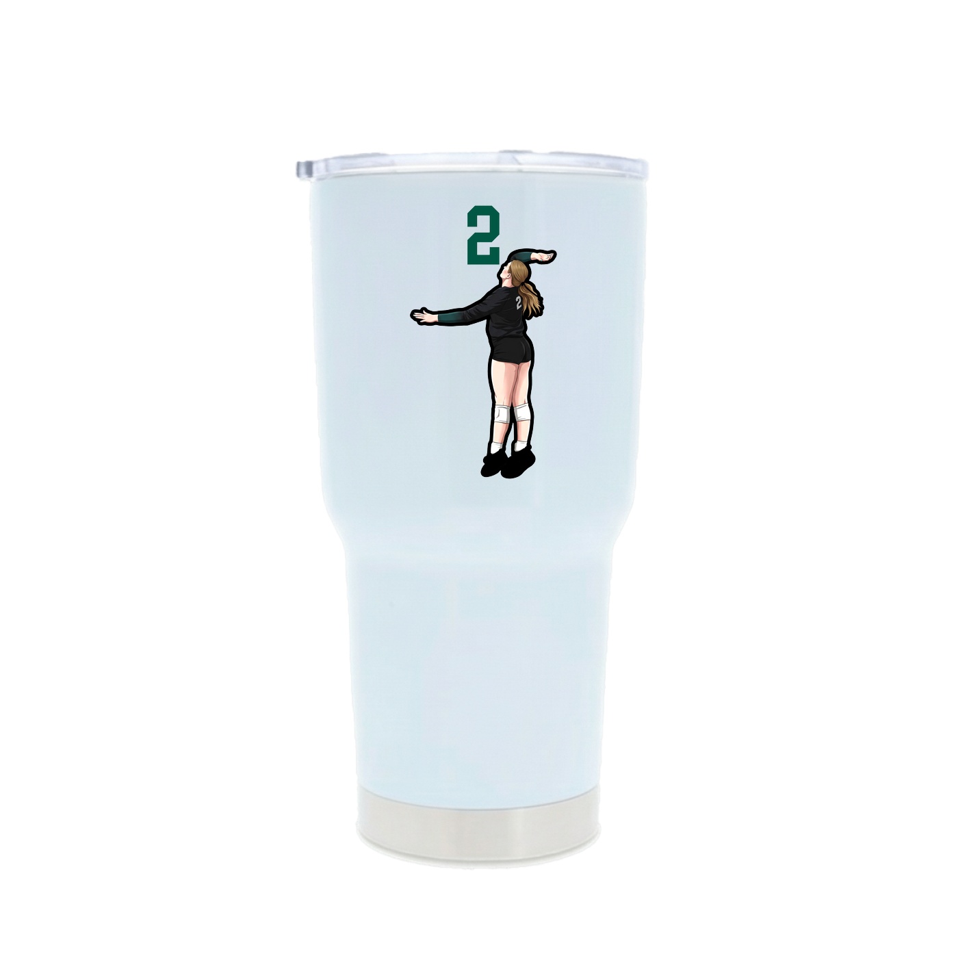 30oz Stainless Steel Tumbler — Number Top in White