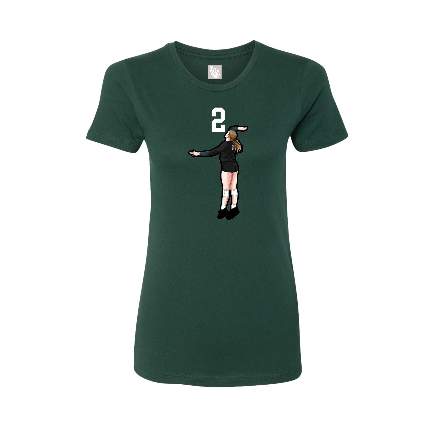 Womens Tee — Number Top in Green