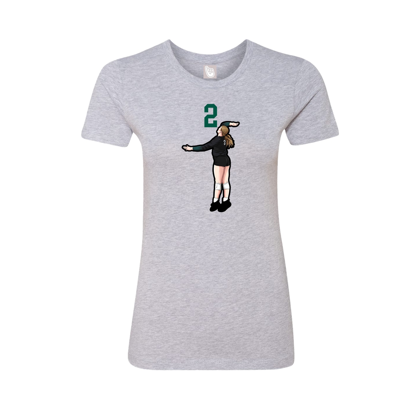 Fitted Women's Tee — Number Top in Grey