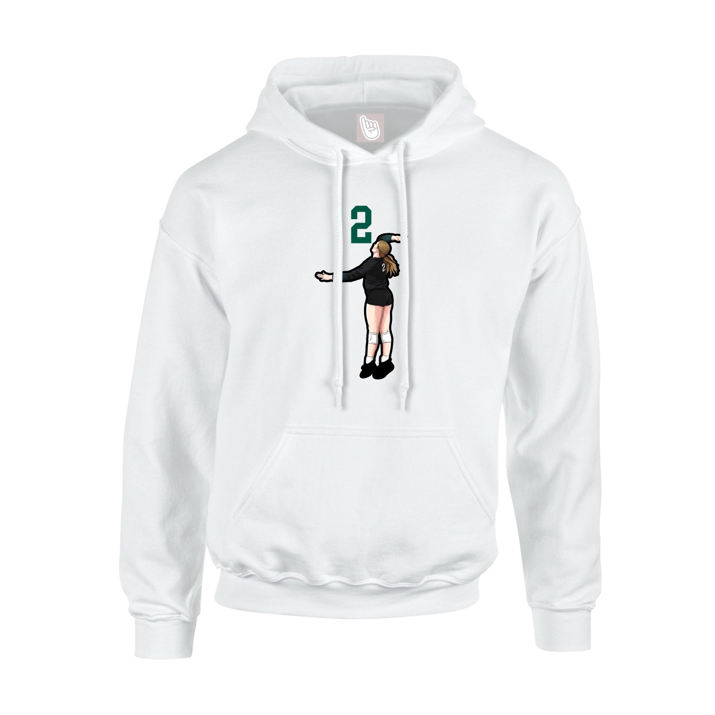 Youth Hoodie — Number Top in White