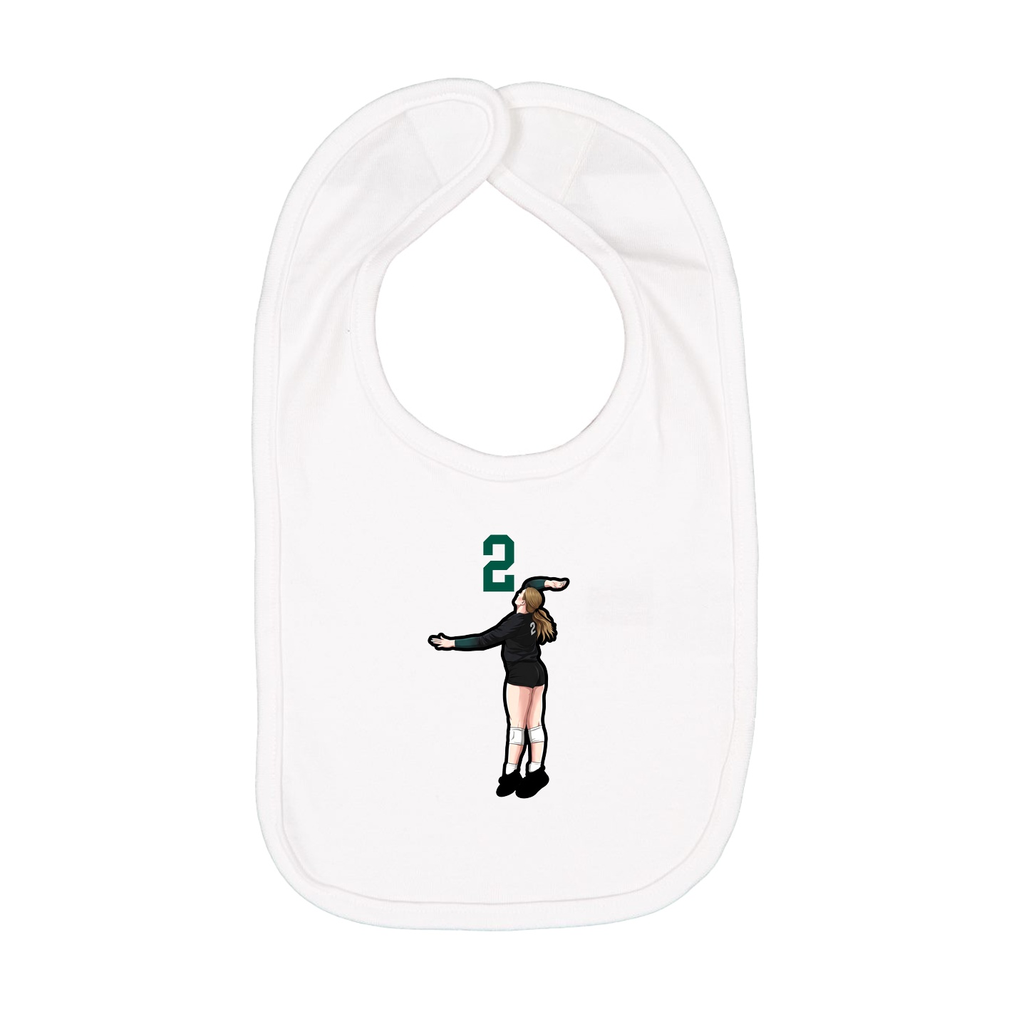 Infant Bib — Number Top in White