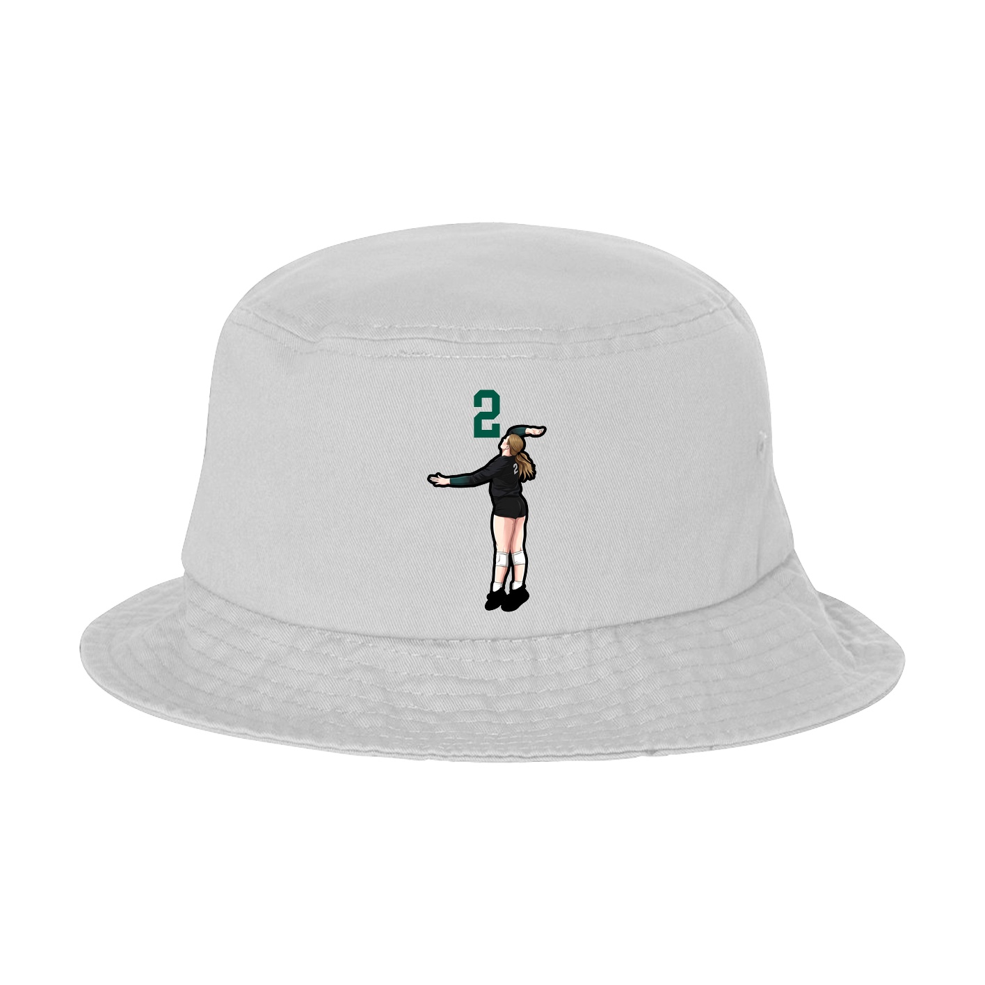 Bucket Cap — Number Top in White
