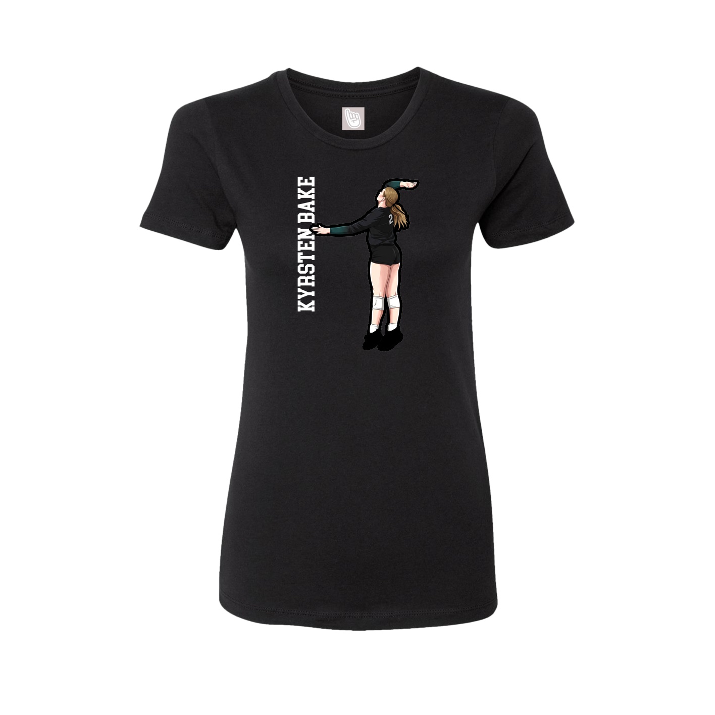 Womens Tee — Name Vertical in Black