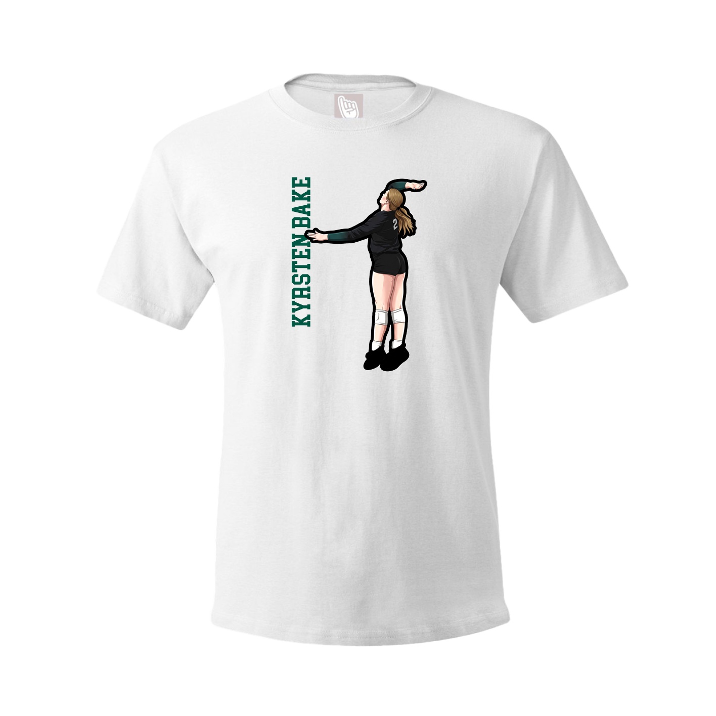 Youth Tee — Name Vertical in White