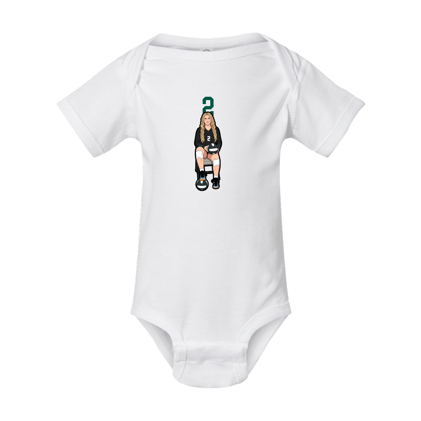 Baby Onesie — Number Top in White