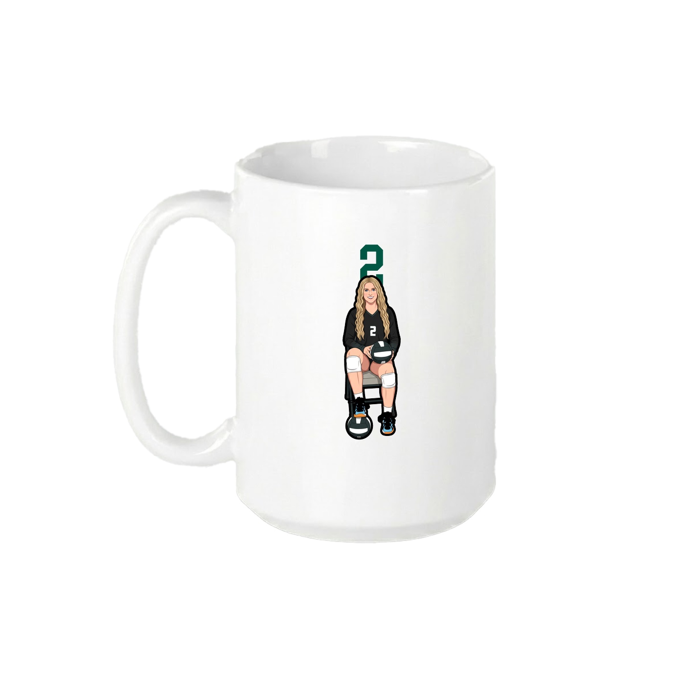 15oz Coffee Mug — Number Top in White
