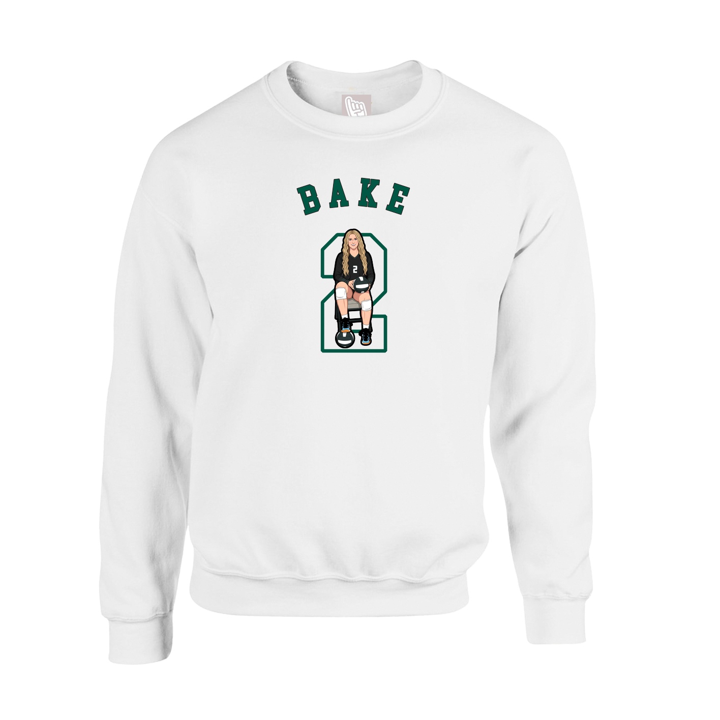 Fleece Crew — Shirsey Arch in White