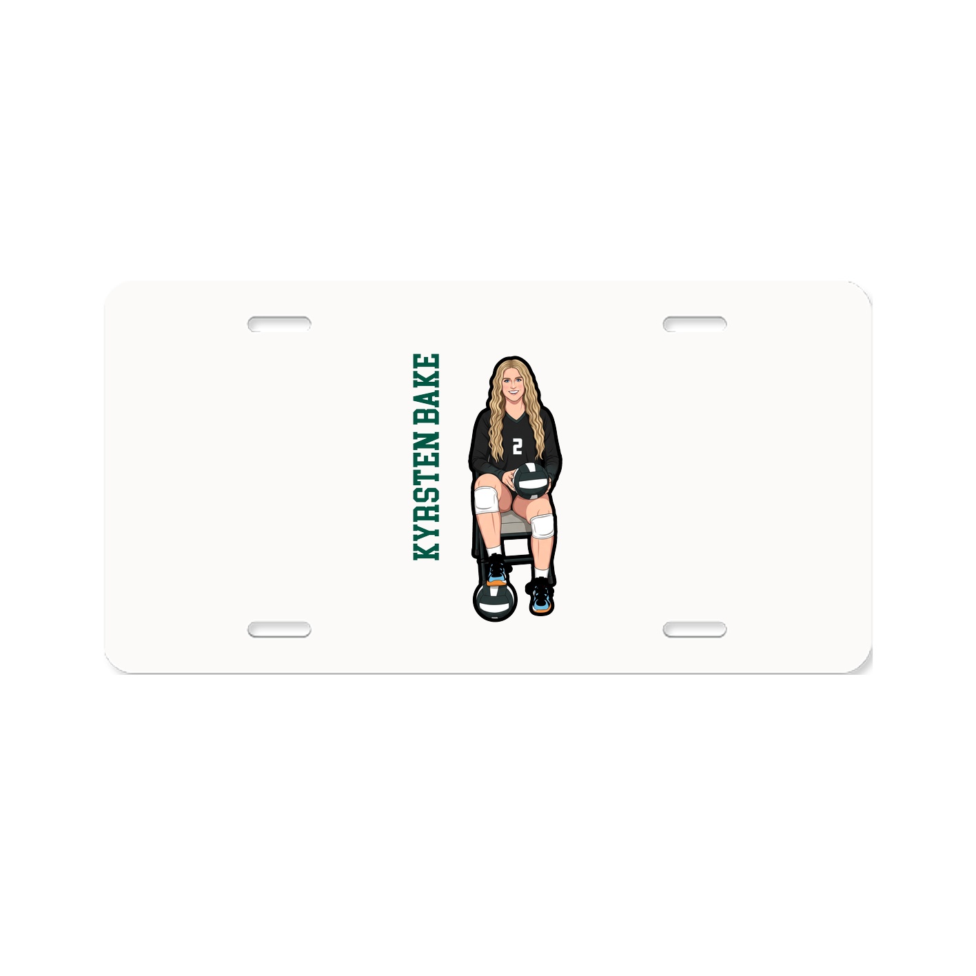 License Plate — Name Vertical in Classic